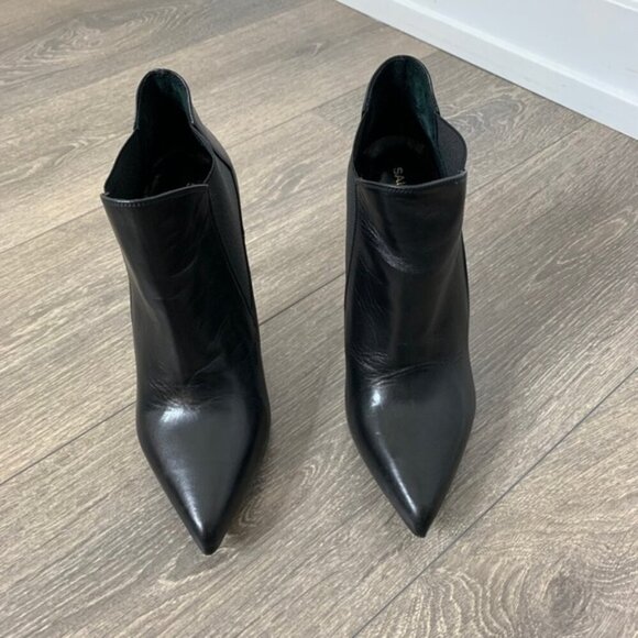 Saint Laurent YSL Classic Paris Ela 110 Ankle Boots Heels Stiletto Leather Black - Picture 2 of 15
